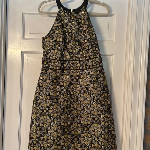 Phoebe Couture Brocade Embellished Halter Cocktail Dress - Picture 1 of 4